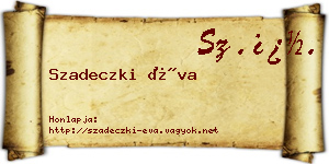 Szadeczki Éva névjegykártya
