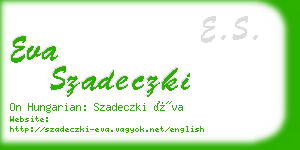 eva szadeczki business card